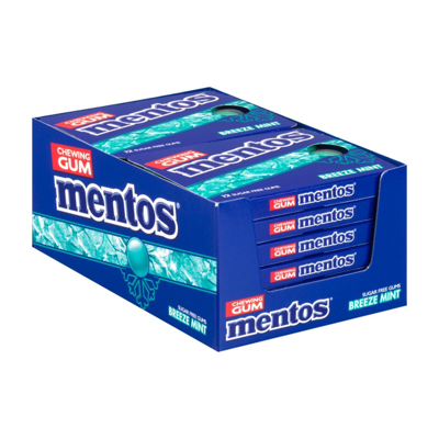 Mentos kauwgom breeze mint suikervrij blister (12 stuks)