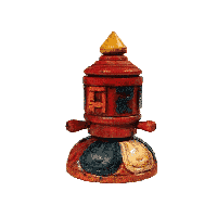 Gebedsmolen Tafelmodel Hout - thumbnail