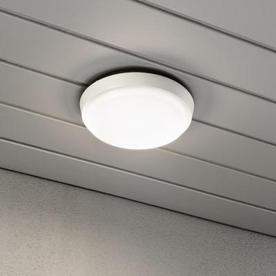 Wandlamp of plafonniere Konstsmide Cesena 7974-250 mat wit 230V round Ø 17.5cm, vandalismebestendig glas, 1x 10W