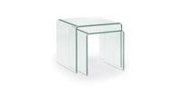 Kave Home Glazen Salontafel 'Burano' Set van 2 stuks - thumbnail