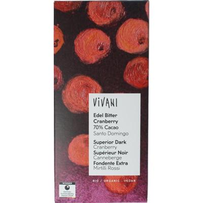 Vivani Edel Bitter Cranberry 70% Cacao Reep Vivani Edel Bitter Cranberry 70% Cacao Reep
