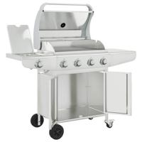 Gasbarbecue met 5 branders roestvrij staal zilverkleurig - thumbnail