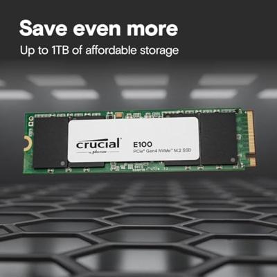 CRUCIAAL - SSD - E100 PCIe 4.0 Gen4 2280 NVMe M.2 SSD - 2 TB