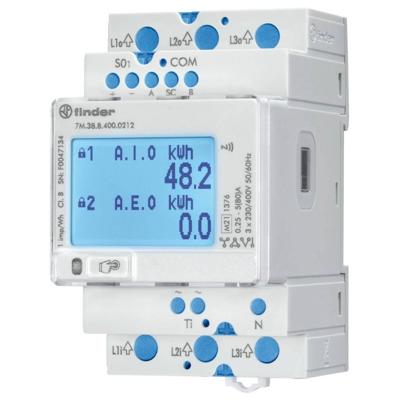 Finder 7M.38.8.400.0212 7M3884000212 Bidirectionele kWH-meter (DIN-rail) Digitaal 80 A 1 stuk(s) Finder 7M.38.8.400.0212 7M3884000212 Bidirectionele kWH-meter (DIN-rail) Digitaal 80 A 1 stuk(s)