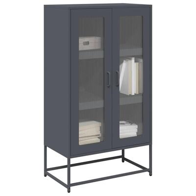 Hoge kast 68x39x123 cm staal antracietkleurig Hoge kast 68x39x123 cm staal antracietkleurig