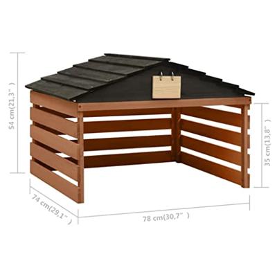 Overkapping voor grasmaaier 78x74x54 cm vurenhout zwart bruin