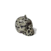 Kristallen Schedel Hanger Jaspis Dalmatiër - 20 mm - thumbnail
