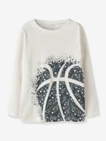 T-shirt voor jongens met voetbalmotief NAME IT ecru - thumbnail