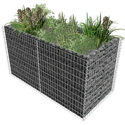 Gabion plantenbak verhoogd 180x90x100 cm staal zilverkleurig