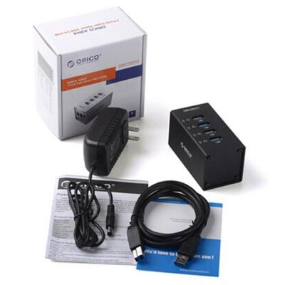 ORICO A3H4 aluminium hoge snelheid 4 ports USB 3.0 HUB met 12V / 2.5A Power Supply voor Laptops(zilver)