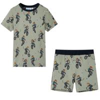 VidaXL Kinderpyjama met korte mouwen 116 lichtkaki - thumbnail