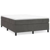 Boxspring met matras fluweel donkergrijs 140x200 cm - thumbnail