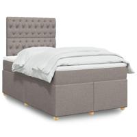 Boxspring met matras stof taupe 120x190 cm - thumbnail