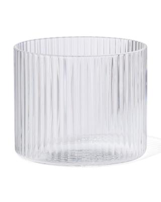 HEMA Glas voor geurkaars ⌀10x8.5cm ribbel transparant (transparant)