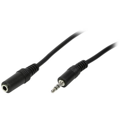 LogiLink CA1056 Jackplug Audio Aansluitkabel [1x - 1x ] 10.00 m Zwart (mat) Met verlengkabel