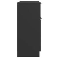 Dressoir 60x30x70 cm bewerkt hout zwart - thumbnail