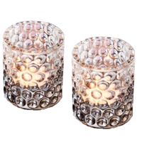 Waxinelichten glas - waxinelichten Bublé - waxinelichten grijs & zilver - thumbnail