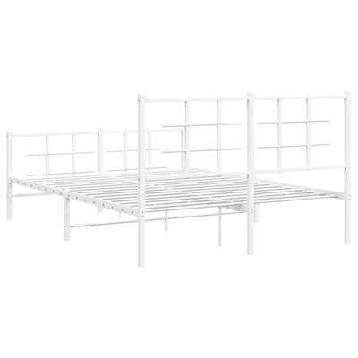 Bedframe met hoofd- en voeteneinde metaal wit 135x190 cm