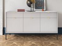 Dressoir NORYA 3 deuren 3 lades grijs - thumbnail