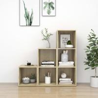 3-delige Tv-meubelset bewerkt hout sonoma eikenkleurig - thumbnail