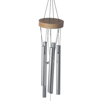 Houten windgong met metalen buizen 37cm