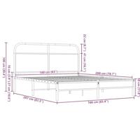 Bedframe zonder matras bewerkt hout bruin eikenkleur 160x200 cm - thumbnail