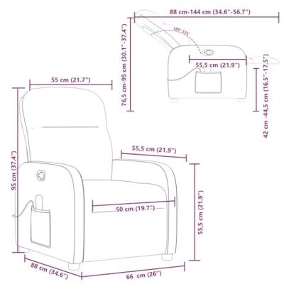 Massagestoel verstelbaar stof crèmekleurig
