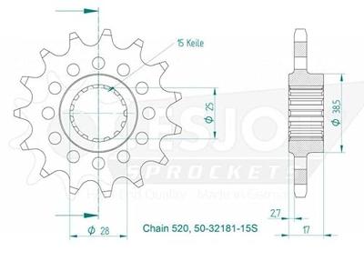 ESJOT Sprocket 520 15z racing