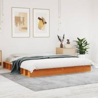 Bedframe zonder matras massief grenenhout wasbruin 180x200 cm - thumbnail