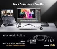 ATEN CS22HF KVM-switch Zwart - thumbnail