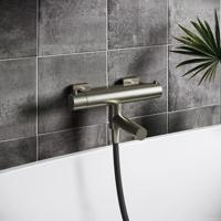 Hotbath Badkraan Gal Opbouw Thermostaatkraan Met Wegdraaibare Uitloop Geborsteld Nikkel PVD - thumbnail