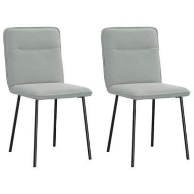 Eetkamerstoelen 2 st fluweel lichtgrijs