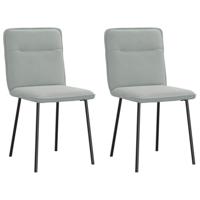 Eetkamerstoelen 2 st fluweel lichtgrijs - thumbnail