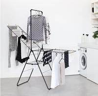 Brabantia hangon droogrek 25 meter met stang matt black - thumbnail