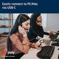 Blackwire C3220 USB-C - Headset - op oor - met bekabeling - USB-C - ruisisolatie - thumbnail