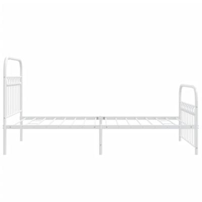 Bedframe met hoofd- en voeteneinde metaal wit 100x200 cm