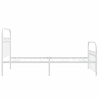 Bedframe met hoofd- en voeteneinde metaal wit 100x200 cm - thumbnail