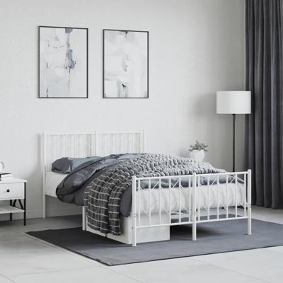 Bedframe met hoofd- en voeteneinde metaal wit 120x200 cm