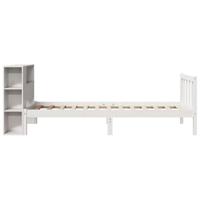 Bed met boekenkast zonder matras grenenhout wit 90x190 cm - thumbnail