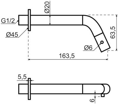 Qisani Flow wand fonteinkraan rvs geborsteld Qisani Flow wand fonteinkraan rvs geborsteld