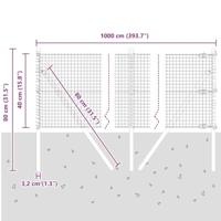 VidaXL Afrasteringspaal zilver 10 x 0,4 m (25 x 25 mm gaas) staal - thumbnail
