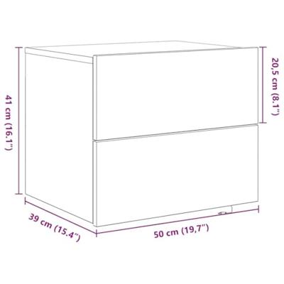 Nachtkastje met lade 2 pcs Oudhout 50 x 39 x 41 cm Bewerkt hout