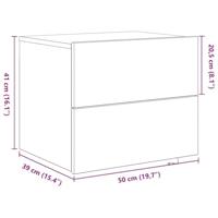 Nachtkastje 2 pcs Artisan Eiken 50 x 39 x 41 cm Bewerkt hout - thumbnail