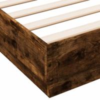 Bedframe met LED-verlichting gerookt eikenkleurig 160x200 cm - thumbnail