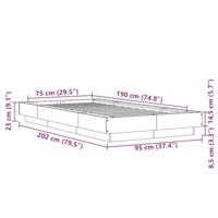 Bedframe bewerkt hout betongrijs 75x190 cm - thumbnail
