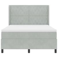 Boxspringbed met matras en LED fluweel lichtgrijs 140x190 cm - thumbnail