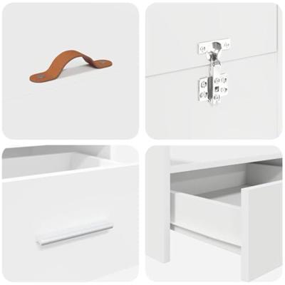 Opbergbedframe met hoofdeinde Wit 120 x 190 cm Bewerkt hout