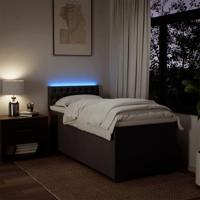 Boxspring met matras stof donkerbruin 90x200 cm - thumbnail