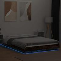 Bedframe met LED-verlichting gerookt eikenkleurig 120x190 cm - thumbnail