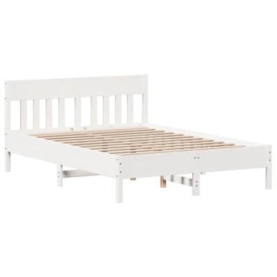 Bedframe zonder matras massief grenenhout wit 140x190 cm